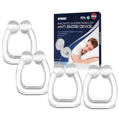 Pince à Nez Anti Ronflement, 4PCS Silicone Magnétique, Snore Stopper Arrête Les Ronflements du Nez Dilatateur Nasal pour Sommeil Plus Confortable, Améliore Respiration