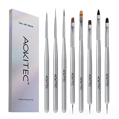 Aokitec Kit de Brosses à Ongles Pinceaux de Vernis À Ongles en Gel, Stylo à Ongle Art, Outils de Peinture avec Pinceau de Gel d'Extension d'Ongle, Outils de Manucure pour Salon DIY à la Maison Femmes