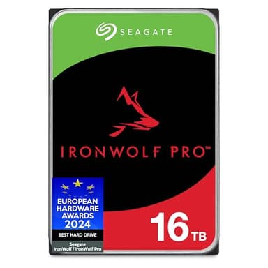 Seagate IronWolf Pro 16To, Disque dur d'entreprise interne NAS HDD, CMR, 3.5 Pouces, SATA 6Goits/s, 7 200 tr/min, 256 Mo de mémoire cache, Ouverture Facile, Services Rescue (ST16000NTZ01)