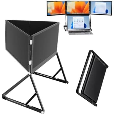 ZHLINGQ écran Triple Pliable Et Portable, Extension D'écran pour Ordinateur Portable, écran Triple Pliable IPS Full HD 1080p De 15,6 Pouces, HDMI/USB-C N Play, Compatible Mac/Windows/Linux