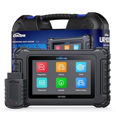 ICARZONE UR1000 Valise Diagnostic Auto Bluetooth, Diagnostic Voiture Multimarque pour Tous Les systèmes avec 10000+ Test d'Activation, 49 Services d'entretien, Programme TPMS, CANFD, Mise à Jour WiFi