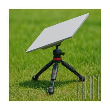MMOBIEL Support Trépied pour Starlink Mini Hauteur & Inclinaison Réglables – Plateau Rond (pour Anciens & Nouveaux Modèles) et Piquets de Sol – Base Stable pour Camping, Voyage & Usage Extérieur
