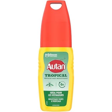Autan Tropical Spray - Spray Anti Moustiques, Moustiques Tigres, Moustiques Tropicaux - Jusqu'à 8H de Protection - 100ml