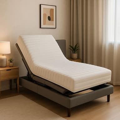 Nuits d'or Lot de 2 Matelas 20 cm pour Sommier Electrique ou Mécanique Soutien Très Ferme 80x200 Face de Contact Mousse a Mémoire de Forme 55 Kg/m3 + 2 Oreillers à Mémoire de Forme S Valeur 178 €