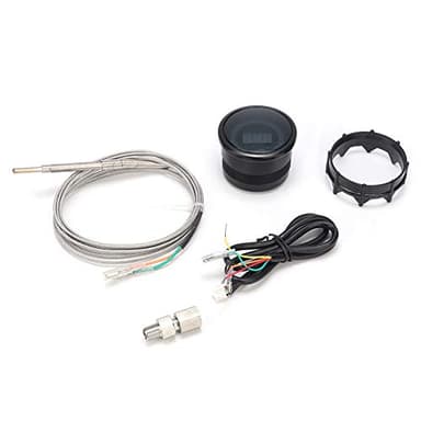 Jauge de température des gaz d'échappement pour voitures à essence 12 V – Compteur de température EGT avec affichage numérique LCD bleu vif et 20 LED – Moniteur de performance