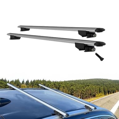 Rekapa-Barres Transversales Compatibles avec Renault Kadjar 2016-2022; Barres De Toit pour Voitures avec Rails De Toit Affleurants Aluminium Porte-Bagages, 2 Pcs Gris