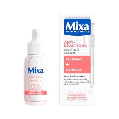 MIXA - Sérum Apaisant Anti-Réactions - Apaise Instantanément - -47% de Réactions Cutanées* - Sans Parfum, Sans Alcool - Panthénol + Bisabolol - Tous Types de Peaux Réactives - Flacon-Pipette 30 ml