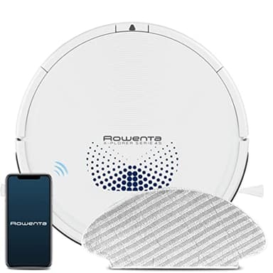 Rowenta X-plorer Série 45 RR8277 Robot Aspirateur Brosse Actif Motorisée 3 Modes de Navigation Système Aqua Power Capteurs Avancés Batterie Lithium ION Durable Autonomie 150 Min