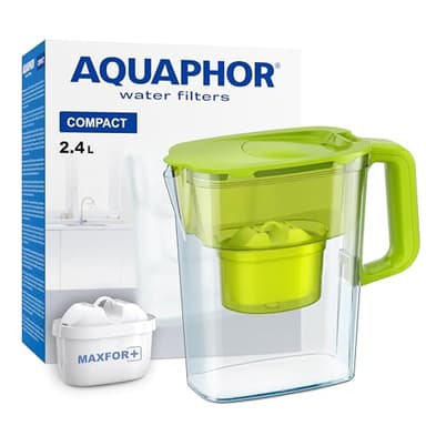 AQUAPHOR Carafe filtrante Compact avec 1 Filtre Maxfor+ 200L - 2,4 l (Vert)