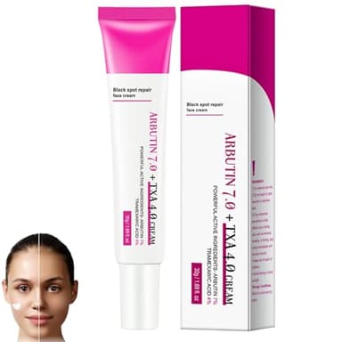 Arbutin 7% + Tranexamic Acid 4% Cream,Creme Eclaircissante Peau Noir Puissant,Black Spot Repair Face Cream,Serum Anti Tache Visage,Améliore La Pigmentation,Unifie Le Teint Pour Tous Types De Peaux (1)