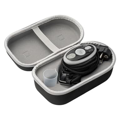 Prym Mini fer à repasser à vapeur noir avec support en silicone et étui de rangement dans un set | 400W, température réglable (110–240V) | idéal pour la couture, le patchwork et les voyages