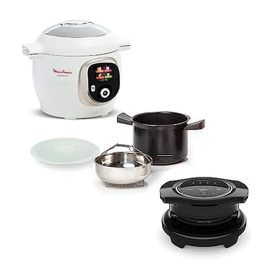 Moulinex Cookeo Multicuiseur intelligent,Capacité 6 L,Haute pression,Ecran intuitif,Guide de cuisson pas à pas+Moulinex Extra Crisp Couvercle Cookeo,Recettes croustillantes,4 programmes automatiques