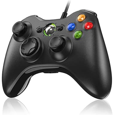 Manette pour Xbox 360, Manette PC, Filaire Manette de Jeu avec Double Vibration Design Ergonomique USB Joystick Gamepad pour Xbox 360/ Slim/PC Windows 7/8/10/11/XP
