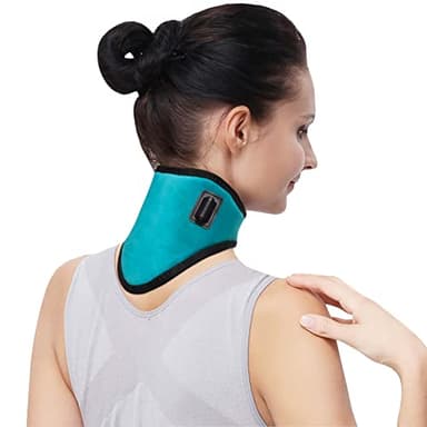 SIQITECH Minerve Cervicale Médicale Homme Femme Minerve de Cou USB Chauffage à Trois Température Couvre Cou Chauffant Collier Cervical Réglable pour Voyage Voiture Bureau 52 x 13,7 CM Vert