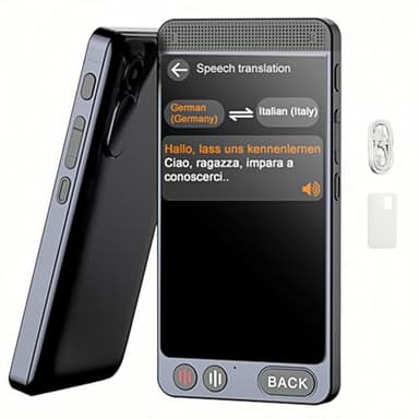 SCZND Traducteur Vocal Instantané, Traducteur Vocal Instantané Sans Connexion avec 142 Langues, Traducteur Photo/WIFI/Sans Wifi/Français Hors Ligne, 5 Mégapixels 2000 mAh en Veille, Gris Mat