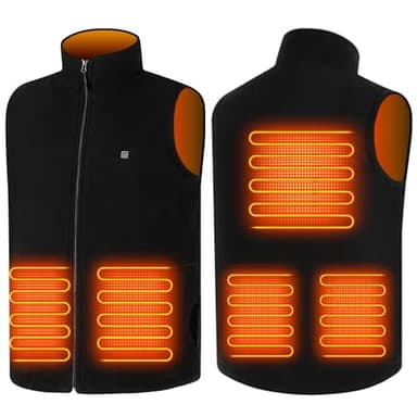 TOUVE Veste Chauffante Homme Femme, Gilet Homme Femme Chauffante, Veste Polaire Chauffante Sans Manche, 5 Zones de Chauffage, 3 Niveaux de Chauffage (Batterie non Incluse)