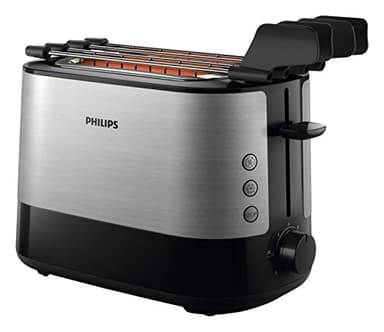 Philips HD2639/90 – Grille-pain (730 W, fente extra grande, accessoire pour sandwich), noir et argent