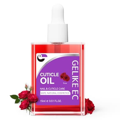 Huile pour Cuticules Hydratante et Réparatrice - Gelike EC Soin Cuticules à Absorption Rapide - Parfum Naturel Rose pour Femmes et Hommes (Ongles Secs et Abîmés)