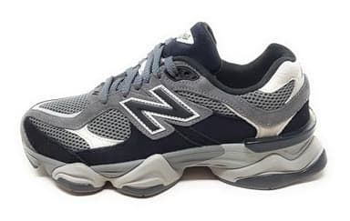 New Balance 9060 - U9060ERA - Chaussures de sport gris/noir, maille et daim, semelle amortissante, design chunky, Gris et noir., 40.5 EU