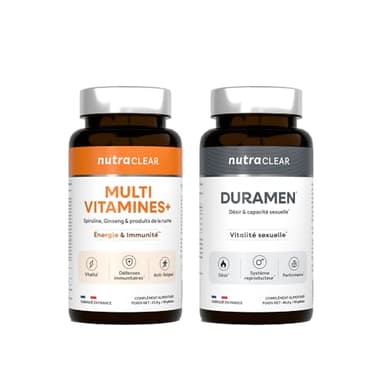 Nutraclear | Pack Virilité - Duramen, Multivitamines | Compléments alimentaires pour hommes : multivitamines, maca, tribulus, ginseng et gimgembre