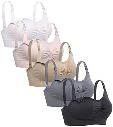 Lataly Lot de 5 Soutiens-Gorge d'allaitement sans Armatures pour Femme, Taille M