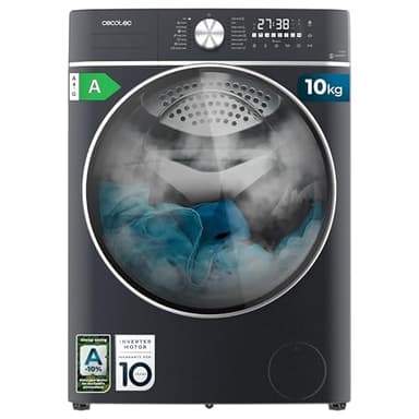Cecotec Lave-Linge 10kg Chargement Frontal Bolero DressCode 8800 Inverter Ice Blue A. 2000W, 1400 tr/min, Faible Consommation, Moteur Inverter Plus, SteamMax, Chargement Automatique, Écran Tactile XXL