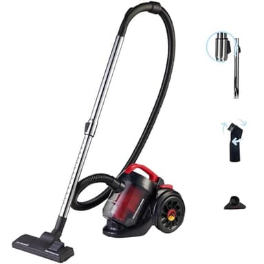 EFFEKTIV Aspirateur sans Sac GranTornado 1000X, MultiCyclonic 1200W Puissant Compact Aspirateur Traineau, Puissance 85000Pa, Capacité 1.5L, Silencieux 76dB, Filtre HEPA, Càble de 3m, Special Animaux