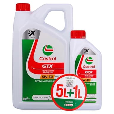 CASTROL GTX 5W-30 RN17, Huile Moteur, 5+1L