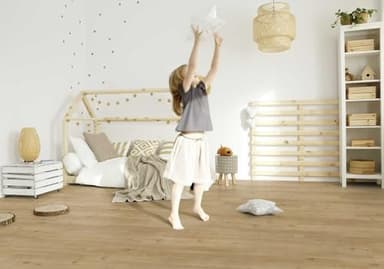 Gerflor Columbia 0837 Senso Clic Premium, lame PVC chêne naturel, usage commercial et résidentiel, 123,9 x 21,2 cm, pose clipsable