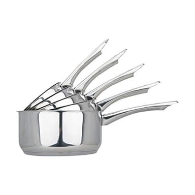 Kamberg - Batterie 5 Casseroles inox 12 / 14 / 16 / 18 / 20 cm - Acier Inoxydable Haute Qualité - Poignée anti chaleur Inox - Tous Feux dont Induction - 0008075, 40 x 21 x 28 cm