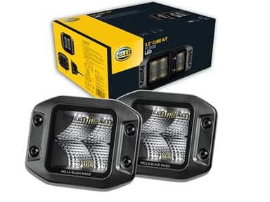 HELLA 1Fa 358 176-831 Led-Projecteur Longue Portée - Black Magic Cube Kit 3.2" - 12/24V - Montage Encastré - Éclairage Du Champs Proche - Câble: 500Mm - Fiche: Fiche Deutsch - Kit - Quantité: 2