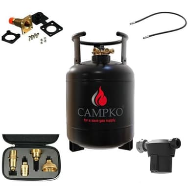 Antarion Pack CAMPKO Kit Bouteille GPL 15L + Lyre 1.5m + Boîte de Transfert + Filtre à Gaz + Adaptateurs Camping-Car