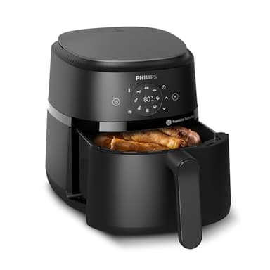 PHILIPS Airfryer série 2000 4.2L - 1500W, Technologie RapidAir, Écran tactile digital, 13 options de cuisson, 9 fonctions préréglées, Jusqu'à 90% de matières grasses en moins, Noir (NA229/00)