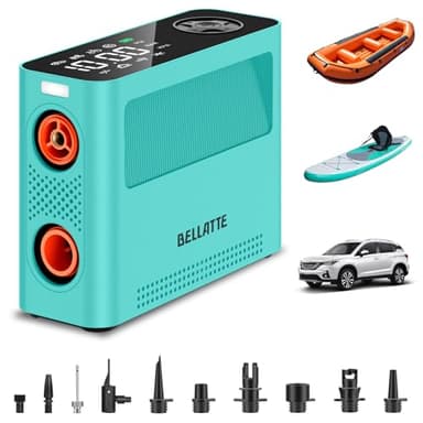 Pompe à pagaie – Compresseur d'air à bord de pagaie 150 psi, pompe électrique 4 fois plus rapide avec 9 modes, pompe à air automatique tout-en-un pour pneus de voiture, moto, ballon, SUP, tente, kayak