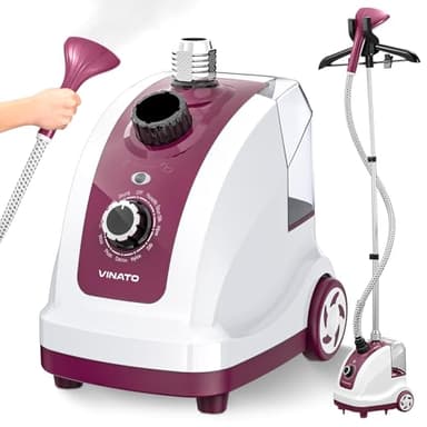 VINATO Defroisseur Vapeur Vertical, Repasseur Vapeur Vertical avec Réservoir d'eau de 1,35 litre, 11 Fonctions Vapeur Clothes Steamer, Brosse Vapeur Pour Tous Types de Textiles - 1950W
