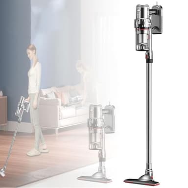 XGHDPBM Aspirateur Vertical sans Sac, aspirateur Balai sans Fil 2000 W, bac à poussière de 1,1 L, 5 filtres efficaces, Hauteur réglable, for Rideau, canapé, parquet, Tapis, Poils d'animaux, Voiture