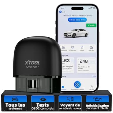 XTOOL AD20 Pro Valise Diagnostic Auto Francais Lecteur BT de Code OBD2 Scanner de Diagnostic Voiture sans Fil avec Analyse complète des systèmes, pour iOS et Android, Mise à Jour Gratuite à Vie