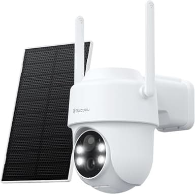 GALAYOU Camera Surveillance WiFi Exterieure sans Fil Batterie - Panneau Solaire, 2K Camera Solaire Exterieur 2,4GHz, Alerte Instantané PIR, Compatible avec Alexa, Vision Nocturne, Audio Bidirectionnel