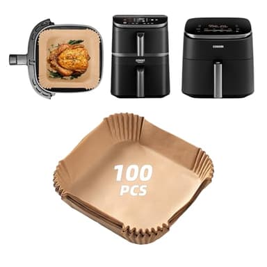 100 Pièces Papier Cuisson Air Fryer Accessoires pour Cosori Turbo Tower Pro & Smart 10,8L Friteuse Sans Huile, Papier Sulfurisé pour COSORI AirFryer Turboblaze CAF-DC601-KEU&CAF-DC112-ADE(6,5L& 4,3L)
