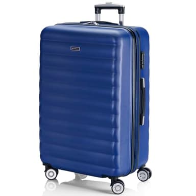 ITACA - Valise Grande Taille 23Kg Rigide Spacieuse XL pour Soute Avion Ultra Résistante Valise Extensible avec Cadenas À Combinaison Idéale pour Voyages Longs Et Moyens Séjours, Bleu