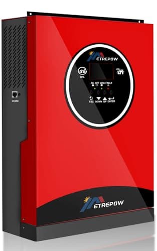 ETREPOW 5500W Onduleur Hybride 48V DC à 230V AC Pur Sinus avec 100A MPPT contrôleur de Charge Solaire, Entrée PV maximale 500V,Adaptable aux Batteries Plomb-Acide ou Lithium