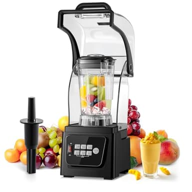Huanyu Blender commercial avec enceinte acoustique Capacité 2L Blenders professionnels silencieux Smoothie Maker 1600W Blenders haute performance pour piler la glace, faire des smoothies et des purées