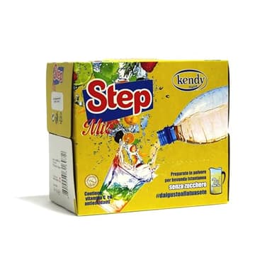 KENDY, Mix de Step, Aromatisant pour eau sans sucre, zéro calorie, préparé en poudre pour boisson instantanée, 24 sachets, saveurs assorties