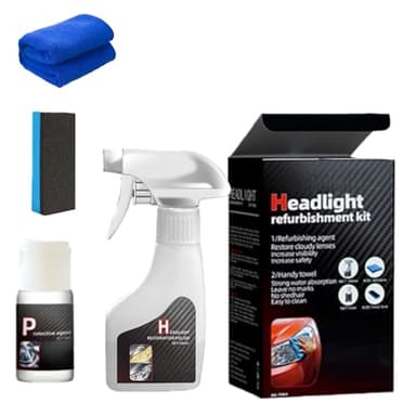 Générique Spray de Renovateur Phare Voiture, Kit Polish Phare Voiture, Nettoyant Phare Voiture Opaque pour Jaunissement, Flous et Rayures et Rayés