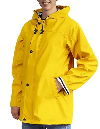 Breizh Ocean - Ciré Armor femme, manteau imperméable mixte, doublure à rayures de style marinière - du XS au 4XL (Jaune).