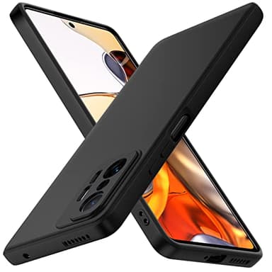 ivoler Noir Mat Coque pour Xiaomi 11T 5G / Xiaomi 11T Pro 5G avec Protection Caméra, Ultra Mince Étui de Protection en Silicone Antichoc, Souple TPU Anti-Rayures Bumper Housse
