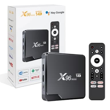 X96 Mini 2026 (Nouvelle génération) Lecteur Multimédia de Diffusion en continu Android 14.0/Boîte TV 4K avec Quad-Core chipset, 64 Bits WiFi,4K HD,H.265