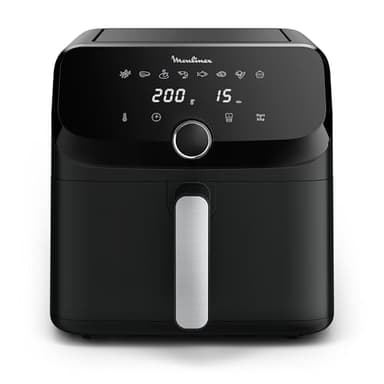 Moulinex Easy Fry Mega, air fryer compact, Mono tiroir 7.5 L, Jusqu’à 8 personnes, 8 programmes, noir EZ8558F0