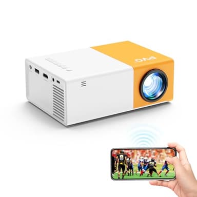PVO Projecteur WiFi Portable, Smartphone Peut Miroir sans Fil au Vidéoprojecteur, Rétroprojecteur Compatible avec Smartphone/Tablette/Laptop/TV Stick/Type-C/USB (Projecteur YG300ProMax)