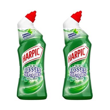 HARPIC Lot de 2 Gels WC Fosses Septiques Menthe - 750 ml